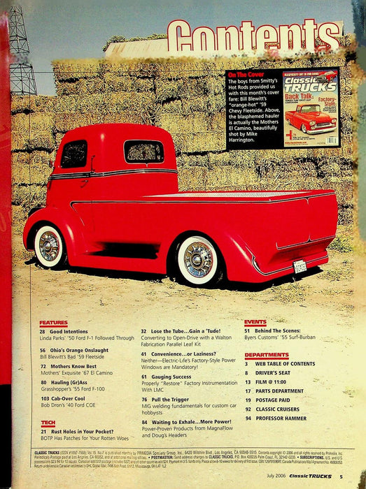 Classic Trucks Magazine July 2006 Vol 15 # 7 Torque Tube Chevy Leaf