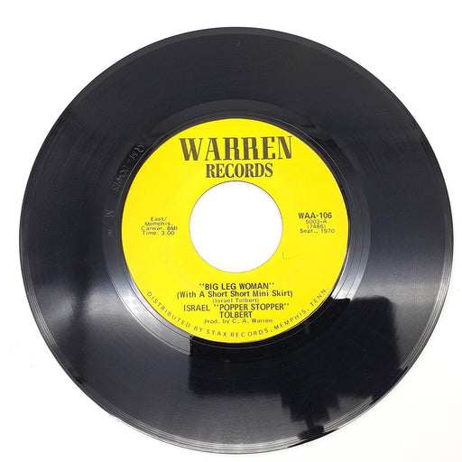 Israel Tolbert Big Leg Woman 45 RPM Single Record Warren Records 1970 WAA-106 1