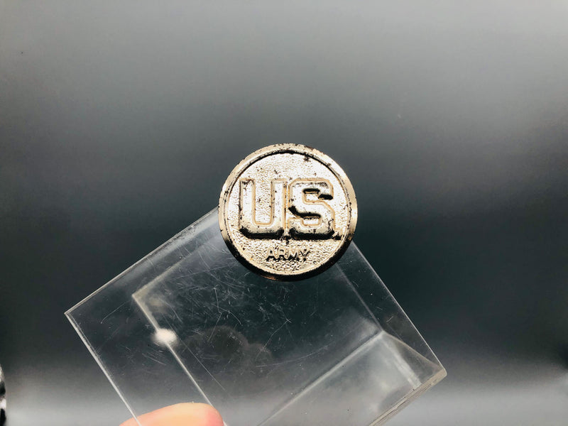 Vintage US Army Lapel Safety Pin Pebble Background Border 5
