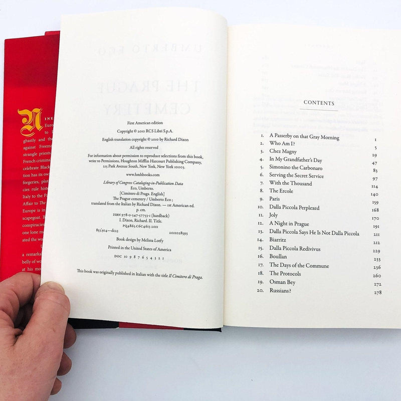 The Prague Cemetery Hardcover Umberto Eco 2011 1st American Edition Conspiracy 8
