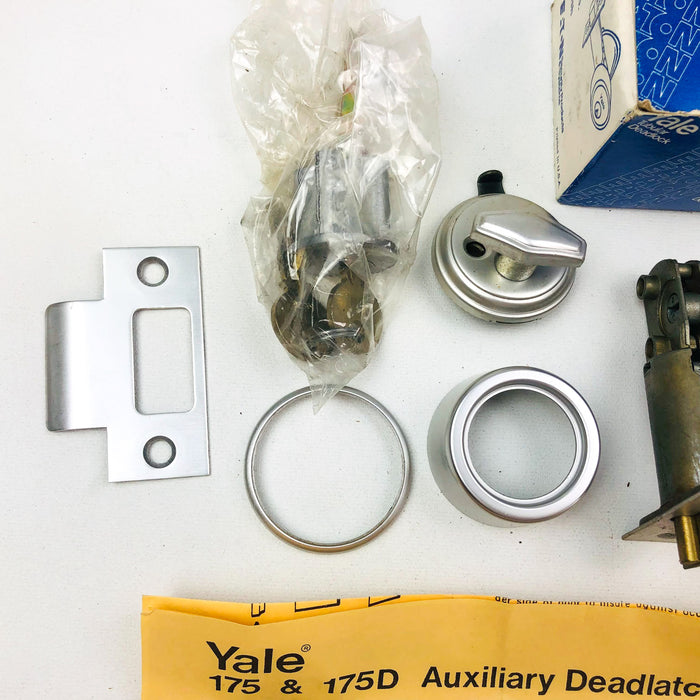Yale Tubular Deadbolt 6 Pin Cylinder Lock 175 US26D Satin Chrome LH New NOS