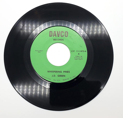 J.D. Green Whispering Pines / It's Nothing To Me 45 RPM Single Record Davco 1