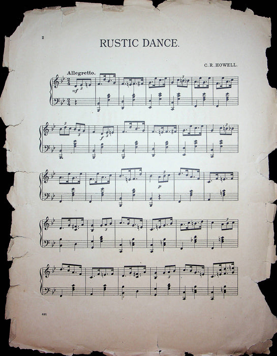 Rustic Dance C.R. Howell Sheet Music Piano Song Salon Compositions 3rd Ser 1930s 3