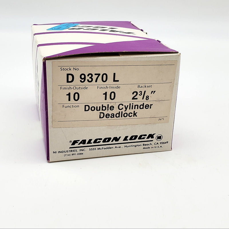 Falcon Deadbolt Double Cylinder 2-3/8" Backset Satin Bronze D 9370 L USA Made