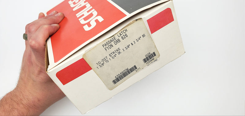 Schlage Passage Door Knob Satin Chrome 626 Orb F10N 2-3/8 to 2-3/4in BS NOS