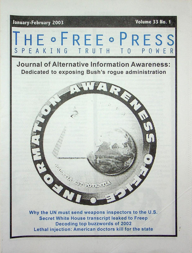 The Free Press Magazine Feb-Mar 2003 Bush Secret White House Transcript Ohio