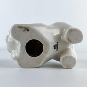 Vintage White Glossy Ceramic Dog Coin Piggy Bank 7