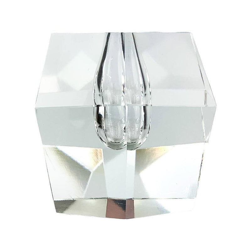 Faceted Crystal Orchid Bud Vase Geode Paperweight Mid Century Modern Art Glass 4