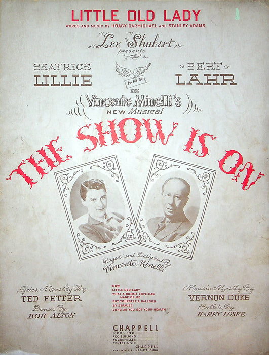 Sheet Music Little Old Lady Vincente Minelli The Show In On Musical 1936 Shubert 1