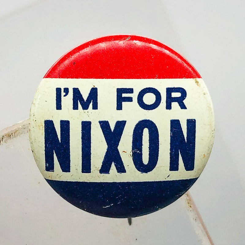 Vintage I'm For Nixon Button .75" Pinback Presidential Campaign Green Duck Co 2