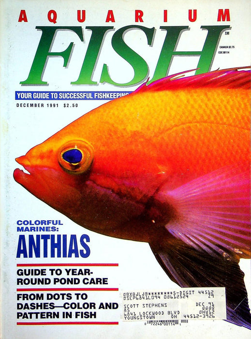 Aquarium Fish Magazine December 1991 Vol 4 No 3 Colorful Marines: Anthias 1