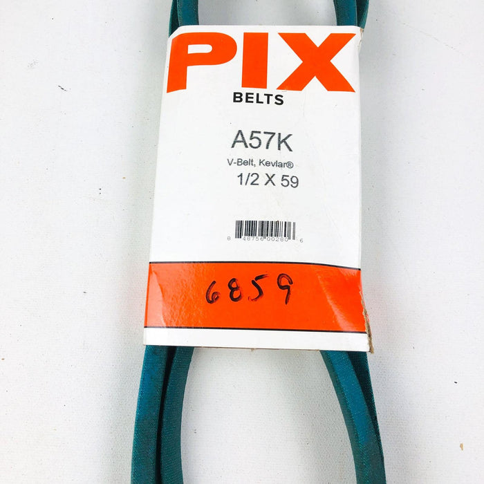 Pix Belts A57K 1/2 x 59 Lawn Mower V Belt 6859 Made With Kevlar New NOS 2