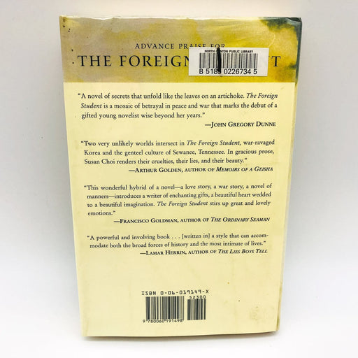 The Foreign Student HC Susan Choi 1998 Korean War Refugee Love Story 1st Edition 2