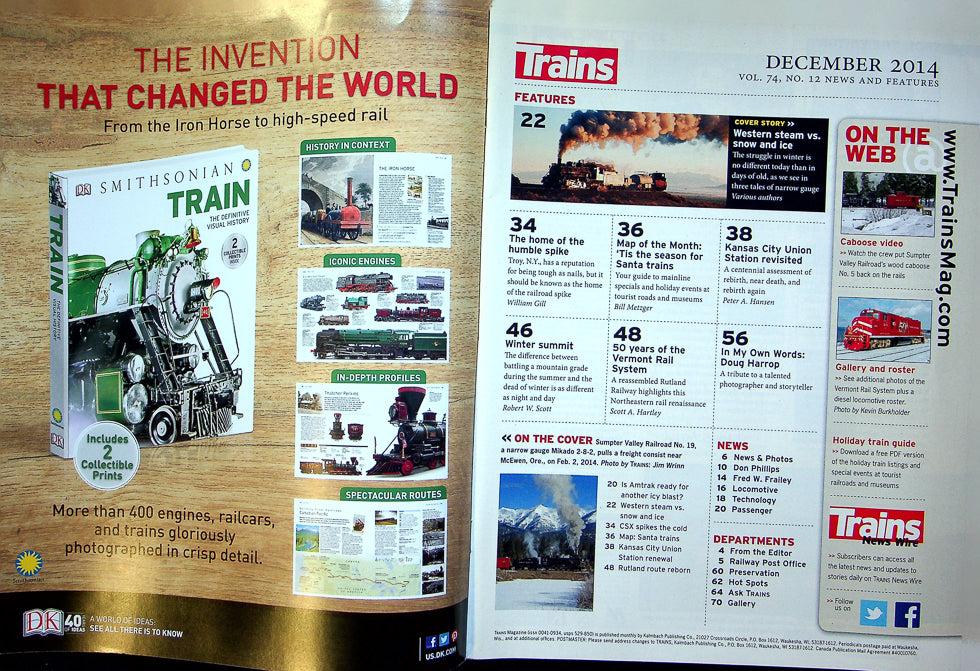 Trains Railroading Magazine December 2014 Western Steam vs. Snow CLEAN