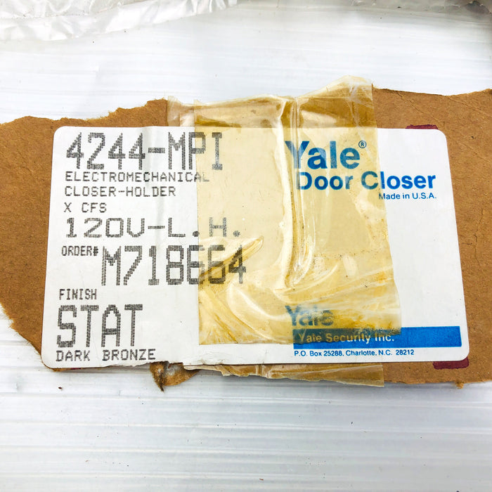 Yale 4244-MPI Door Closer Holder Electromechanical Arm LH Opener Dark Bronze New