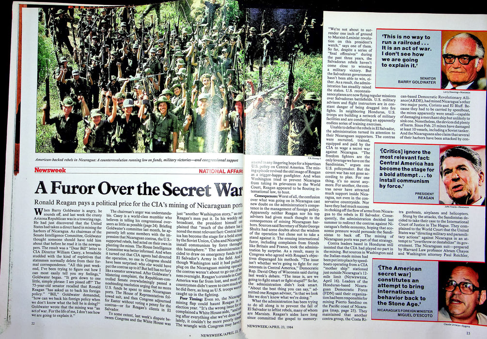 Newsweek Magazine April 23 1984 Cornell University Anniversary Nicaragua War