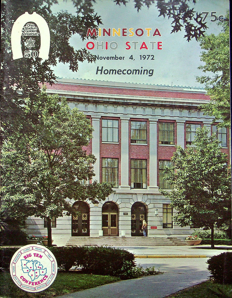 OSU Buckeye Football Program Nov 4 1972 Vs. Minnesota Golden Gophers Homecoming