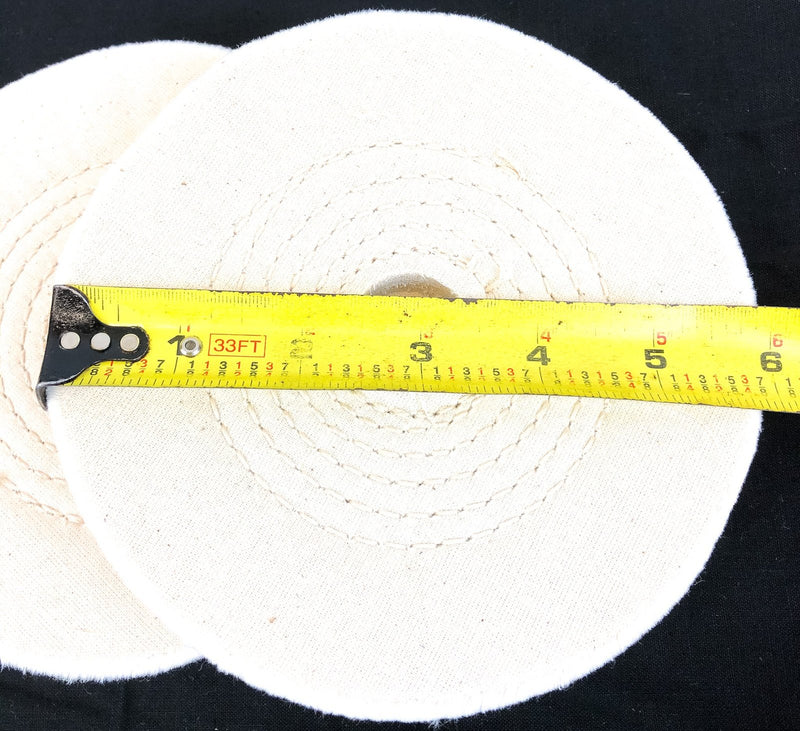 6" Buffing Polishing Wheel Buffer Pad 2pk 1" Arbor Cotton 50 Ply Spiral Sewn 4