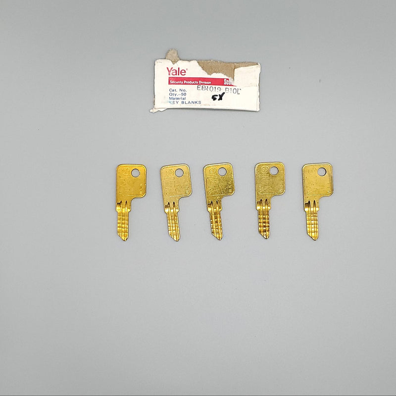5x Yale Key Blanks EB1019 B10C Keyway Brass 4 Pin NOS 3