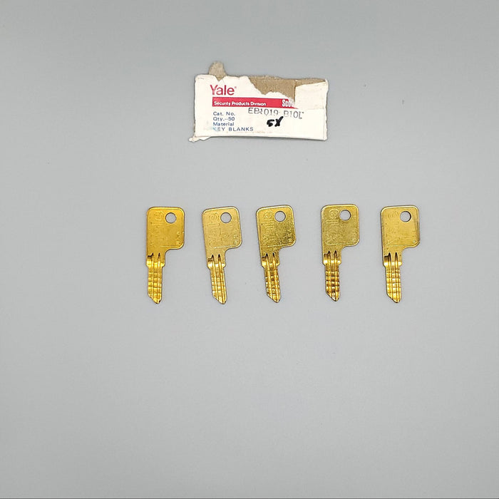 5x Yale Key Blanks EB1019 B10C Keyway Brass 4 Pin NOS 3