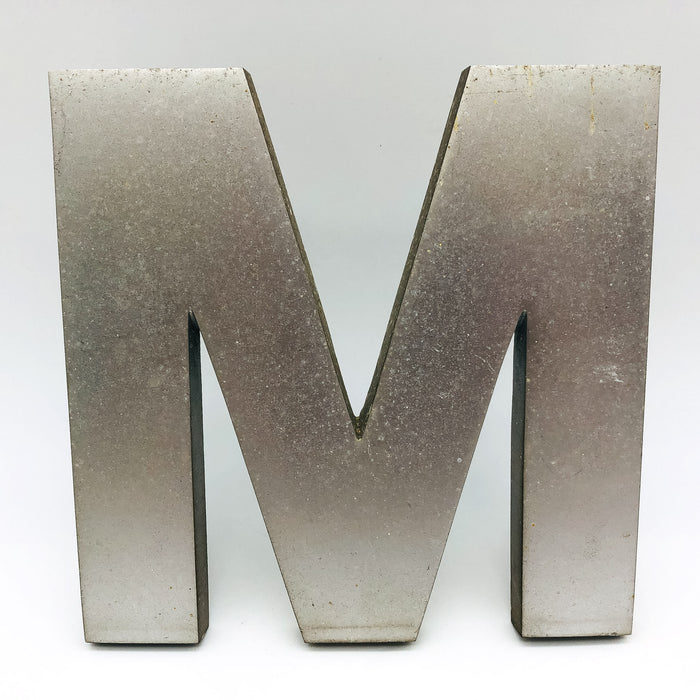 Cast Aluminum Letter M 8" Sign Spanjer Bro Chicago Brushed Architectural Salvage