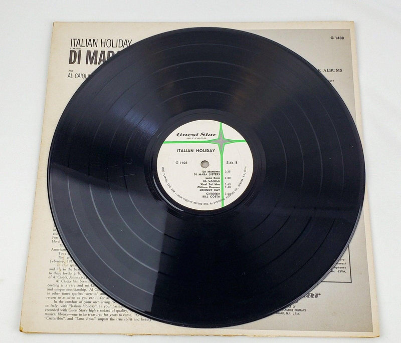 Italian Holiday Starring Di Mara Sisters Record LP G 1408 Guest Star 5