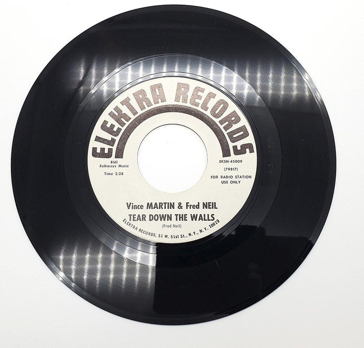 Vince Martin Tear Down the Walls 45 RPM Single Record Elektra Records 1964 PROMO 1