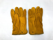 6 Pairs Leather Palm Safety Gloves Split PVC Tan Dash Dot Back Fabric MEDIUM 8