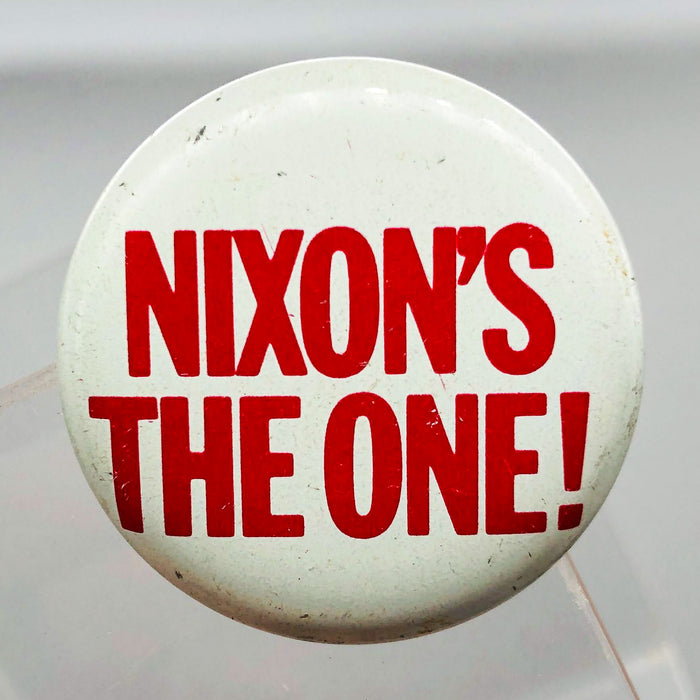 Nixon's The One Button 1" Pinback Presidential Political Campaign Red White 5