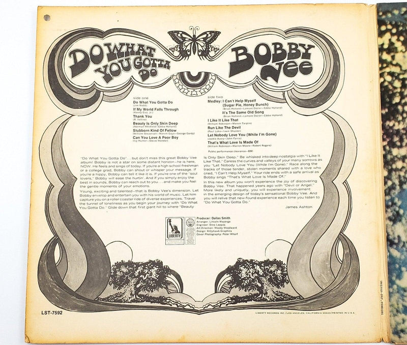 Bobby Vee Do What You Gotta Do 33 RPM LP Record Liberty 1968 | LST-7592 3