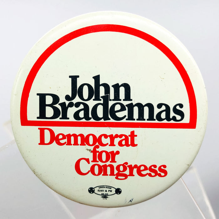 John Brademas Democrat For Congress Button Pin 2" Indiana Politician Campaign 1