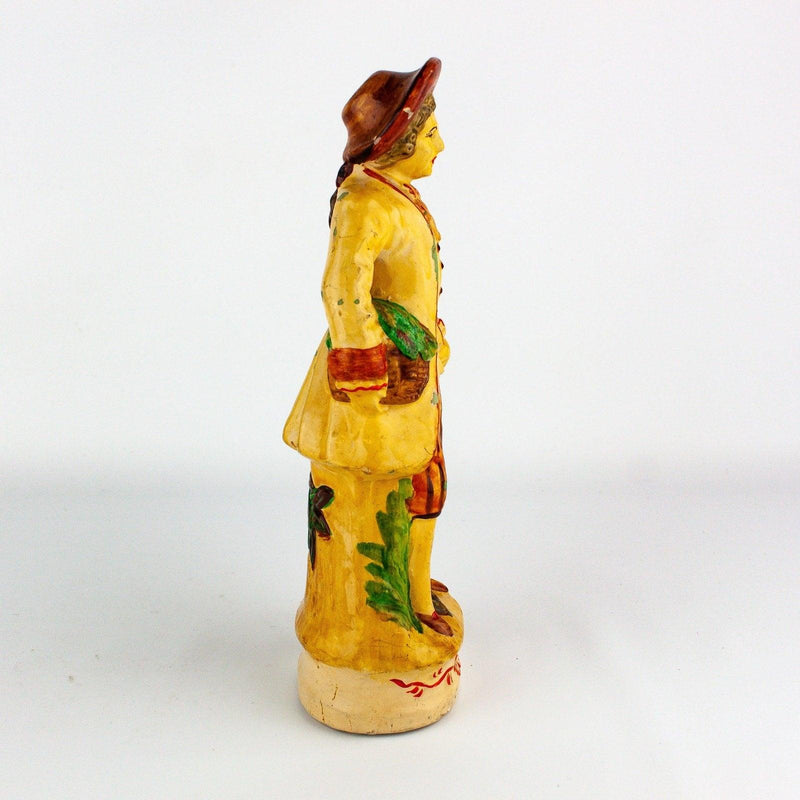 Occupied Japan Victorian Colonial Man w/ Basket of Greenery 8.75 Inches 4