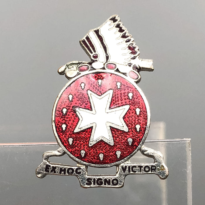 US Army 14th Field Artillery Pin Ex Hoc Signo Victoria Distinctive Unit Duroc 3