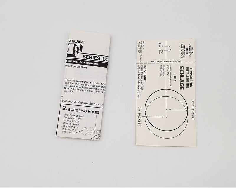 Schlage Passage Door Knob Satin Chrome 626 Orb F10N 2-3/8 to 2-3/4in BS NOS