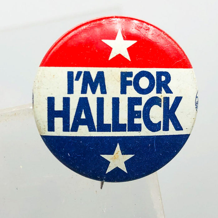 I'm For Halleck Button Pin .75" Indiana Politician Campaign Republican Stars 4