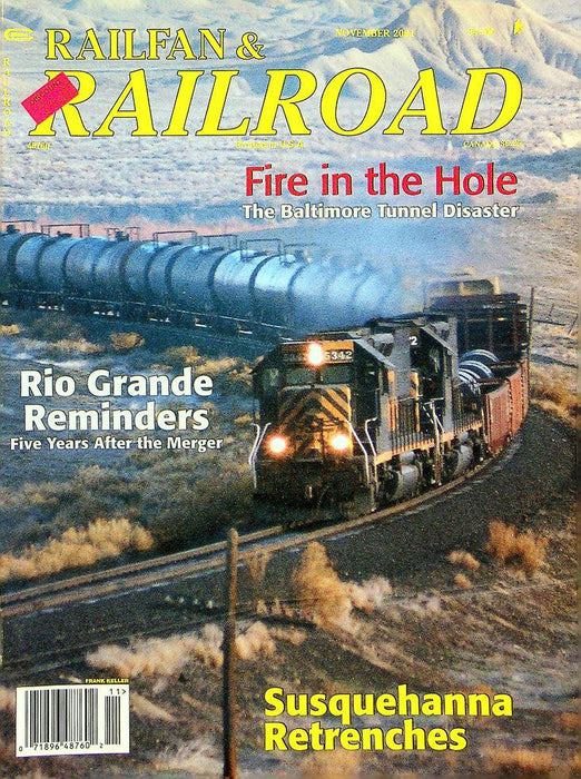 Railfan & Railraod Magazine November 2001 Vol 20 No 11 The Baltimore Tunnel