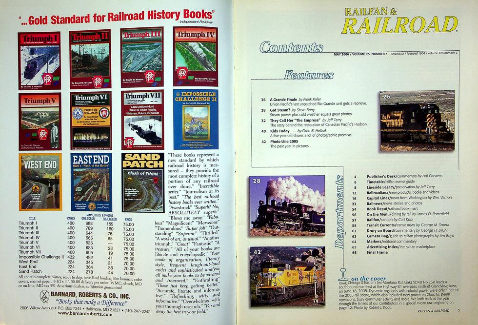 Railfan & Railroad Magazine May 2006 Vol 25 No 5 2005 Along The Rails