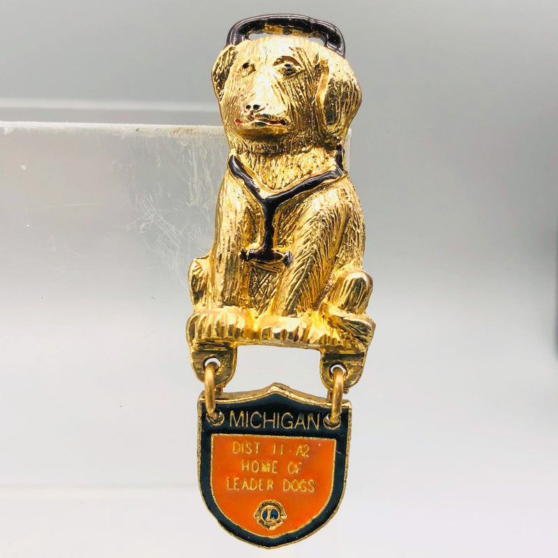 Vintage Lions Club Lapel Pin Pinback Dist 11-A2 Leader Dogs Michigan Sheepdog