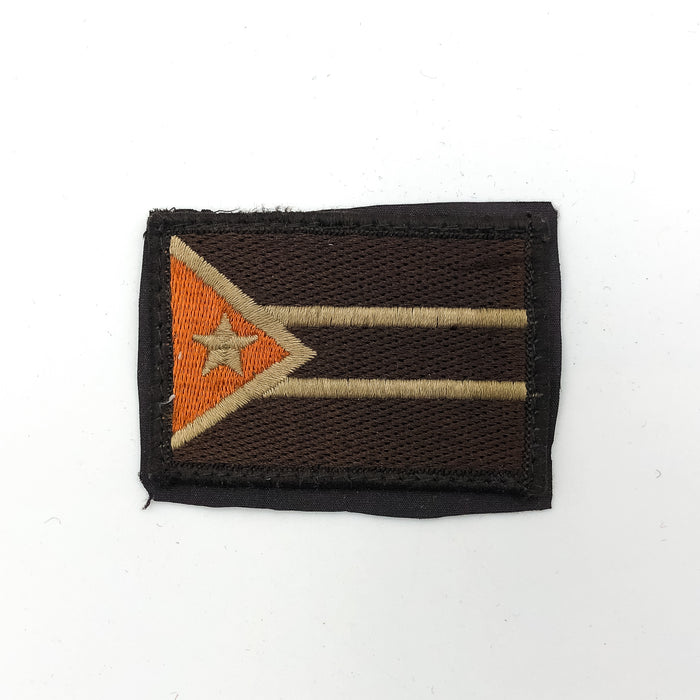 Puerto Rico Tactical Flag Patch Insignia Embroidered Military Brown Orange