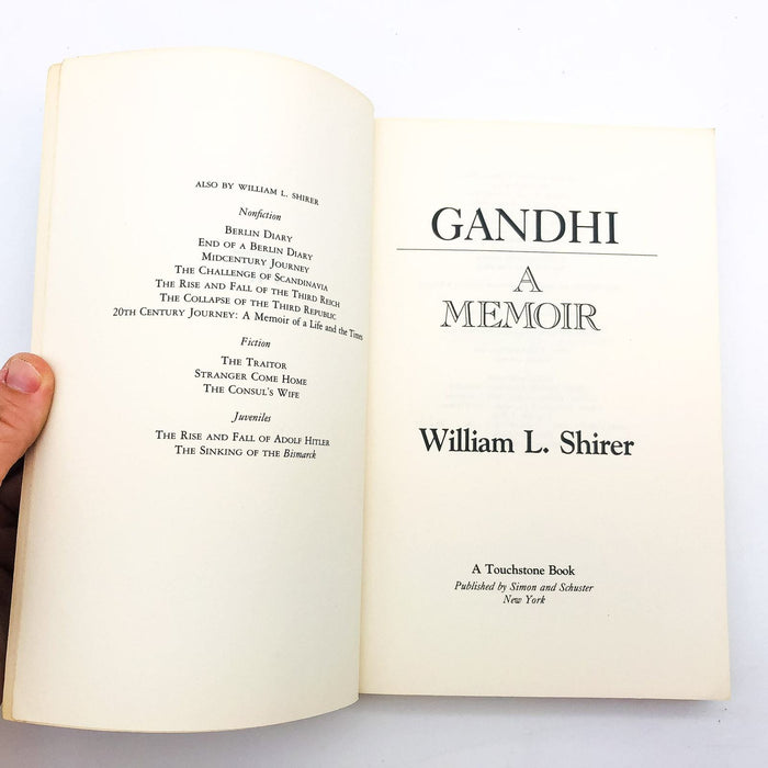 Gandhi A Memoir Paperback William L. Shirer 1980 India Statesman Nationalist 6