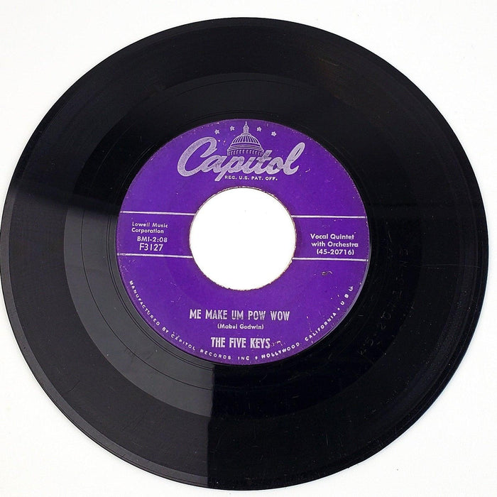 The Five Keys Me Make Um Pow Wow 45 RPM Single Record Capitol Records 1955 1