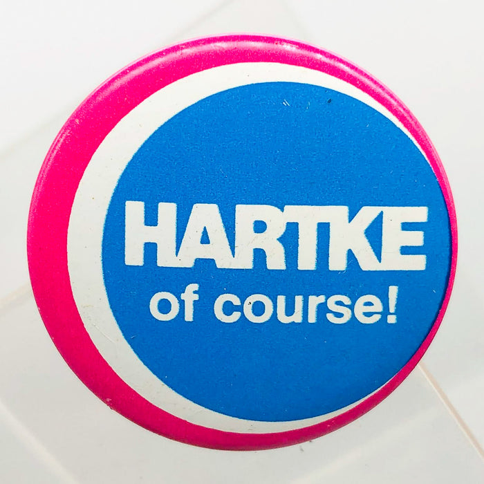 Hartke Of Course Button Pin 1.25" Indiana Senator Presidential Campaign Pink 4