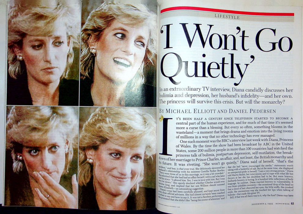 Newsweek Magazine December 4 1995 Princess Diana Di England Royalty Monarchy