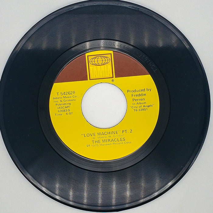 The Miracles Love Machine Record 45 RPM Single T 54262F Tamla 1975 2