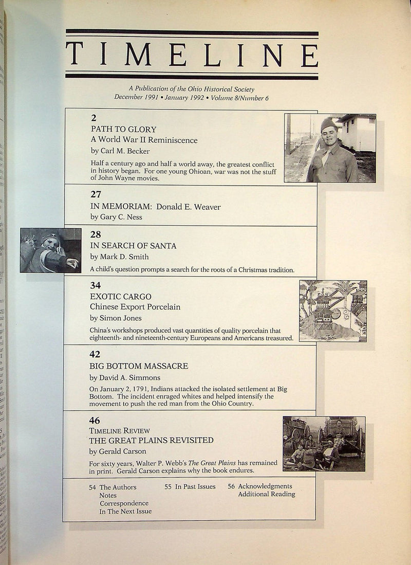 Timeline Ohio Historical Magazine Dec/Jan 91/'92 Vol 8 No 6 Path to Glory WWII 2