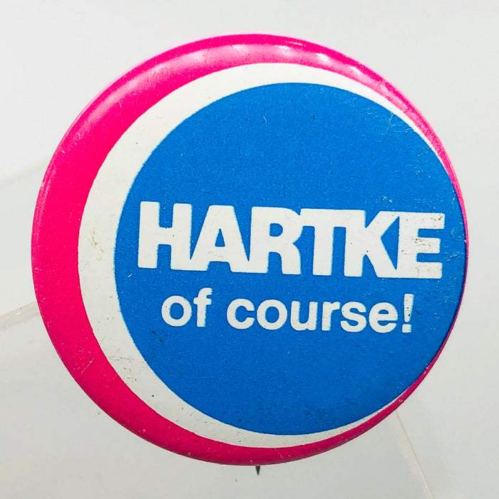 Hartke Of Course Button Pin 1.25" Indiana Senator Presidential Campaign Pink 11