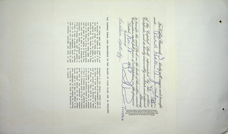 Reiter Dairy Company Stock Certificate Bond Scripophilly Akron Ohio 1969 No 347