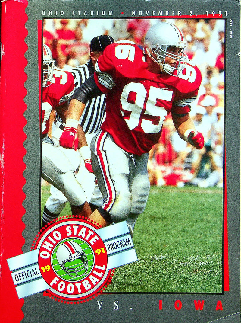Ohio State Buckeye Football Program November 2 1991 Vs. Iowa Hawkeyes