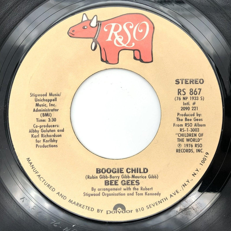 Bee Gees Boogie Child / Lovers Record 45 RPM Single RS-867 RSO 1976 1