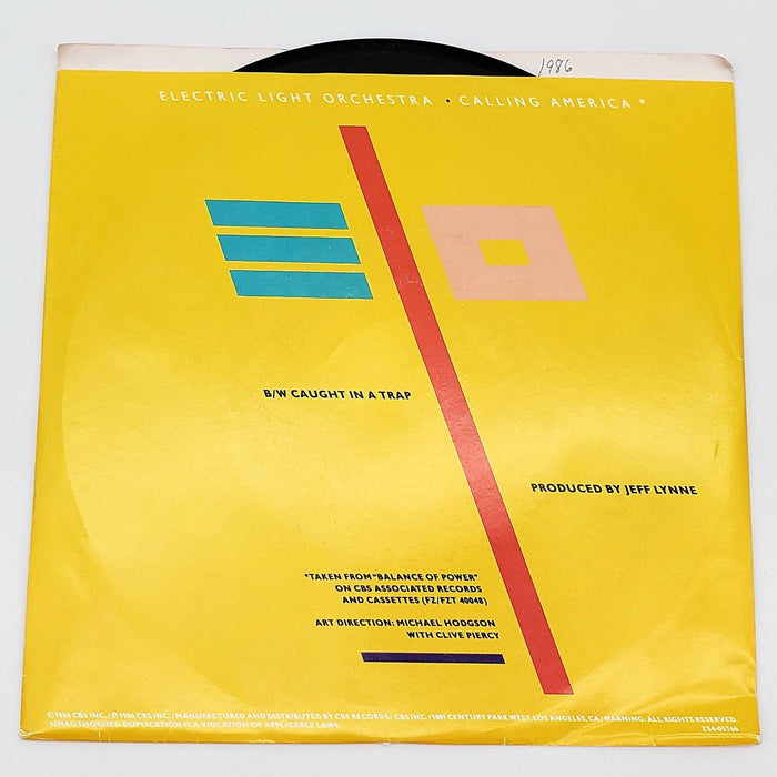 Electric Light Orchestra Calling America 45 RPM Single Record CBS 1986 ZS4 05766 2